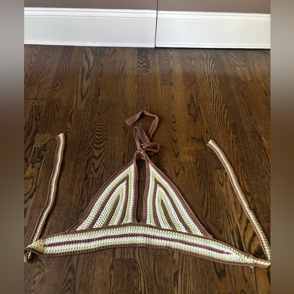 Edikted Crochet Halter Cropped Top